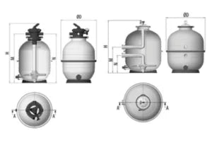 Mått sandfilter Gullberg & Jansson Mediterranean